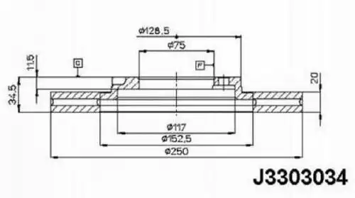 спирачен диск NIPPARTS J3303034