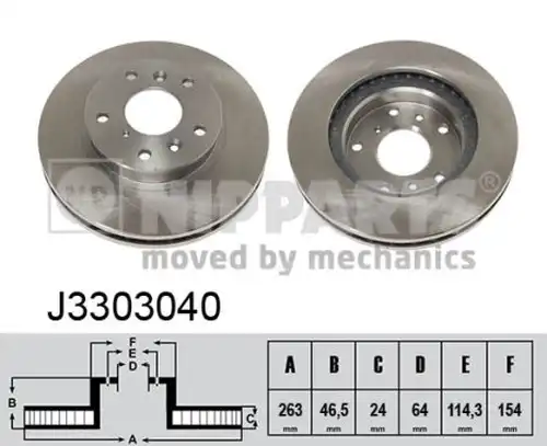 спирачен диск NIPPARTS J3303040