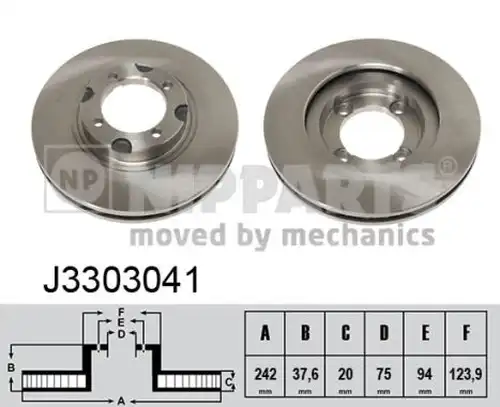 спирачен диск NIPPARTS J3303041