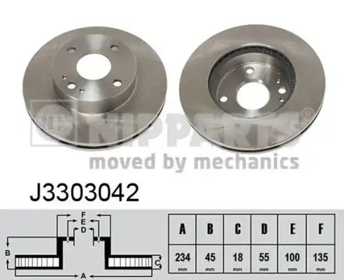 спирачен диск NIPPARTS J3303042