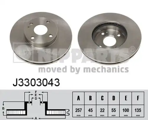 спирачен диск NIPPARTS J3303043