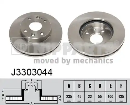 спирачен диск NIPPARTS J3303044