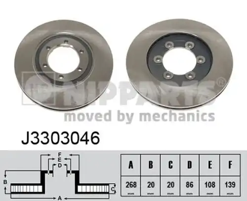 спирачен диск NIPPARTS J3303046