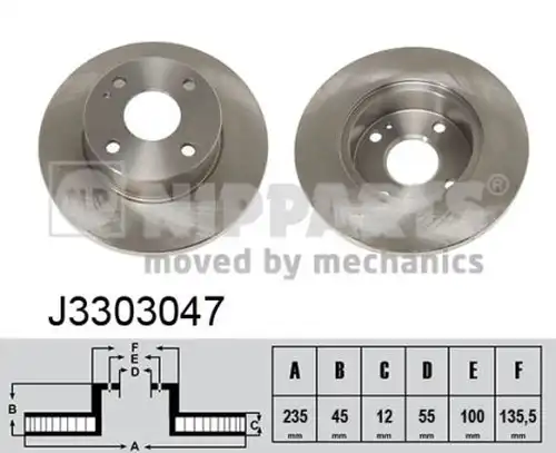 спирачен диск NIPPARTS J3303047