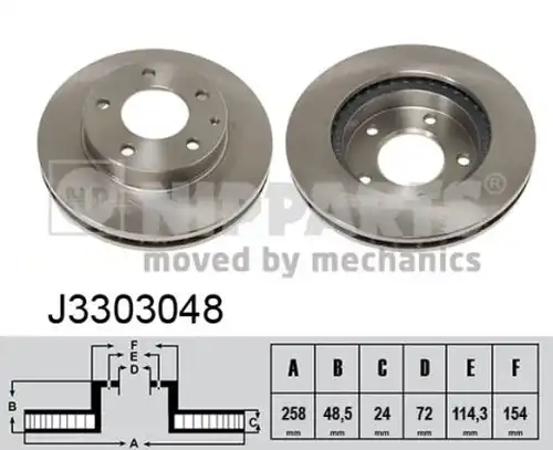 спирачен диск NIPPARTS J3303048