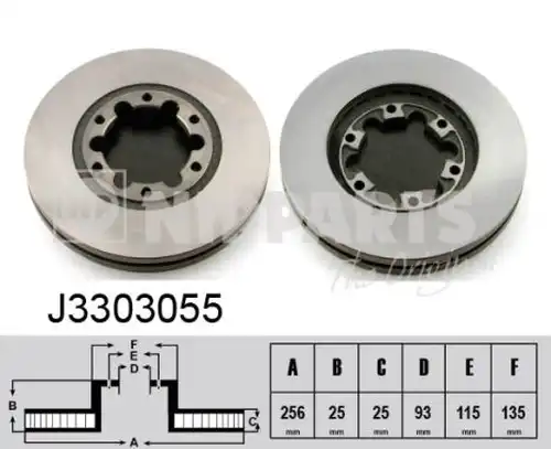 спирачен диск NIPPARTS J3303055