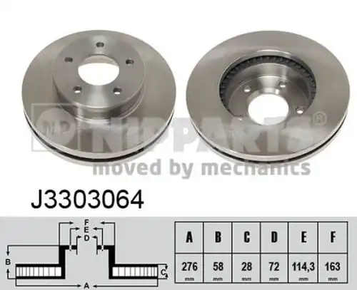 спирачен диск NIPPARTS J3303064