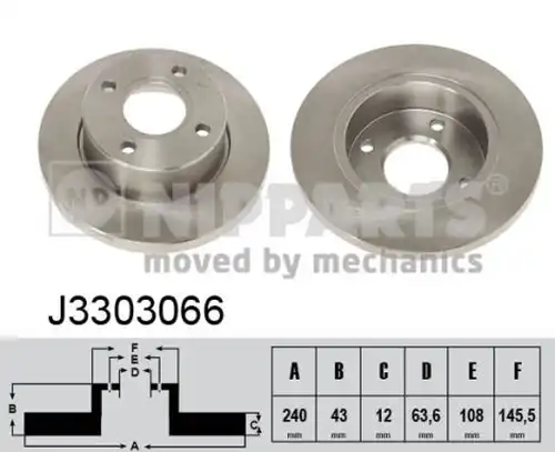 спирачен диск NIPPARTS J3303066