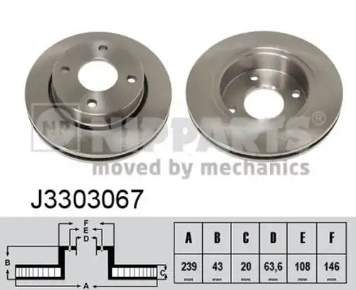 спирачен диск NIPPARTS J3303067