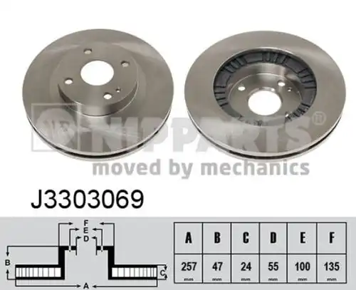 спирачен диск NIPPARTS J3303069