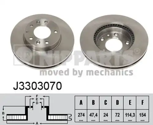 спирачен диск NIPPARTS J3303070