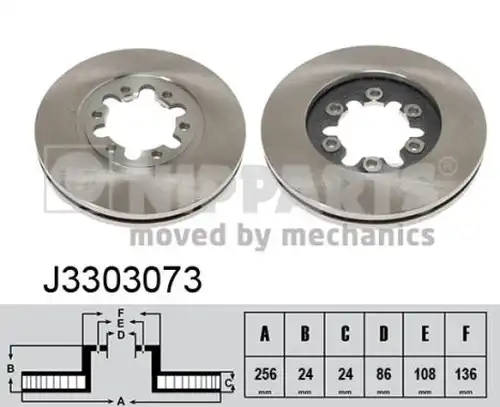 спирачен диск NIPPARTS J3303073