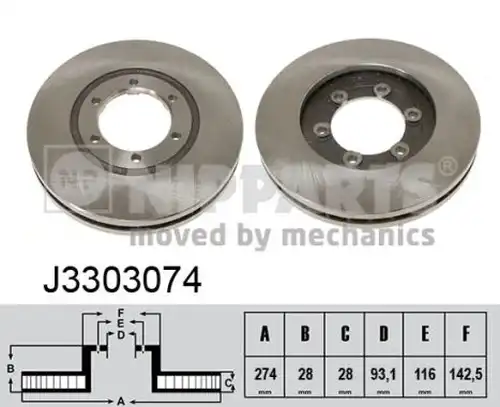 спирачен диск NIPPARTS J3303074