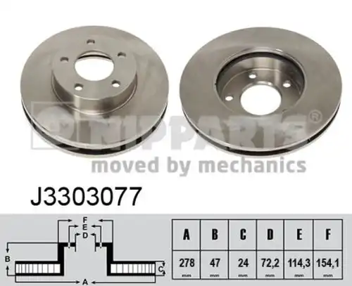 спирачен диск NIPPARTS J3303077