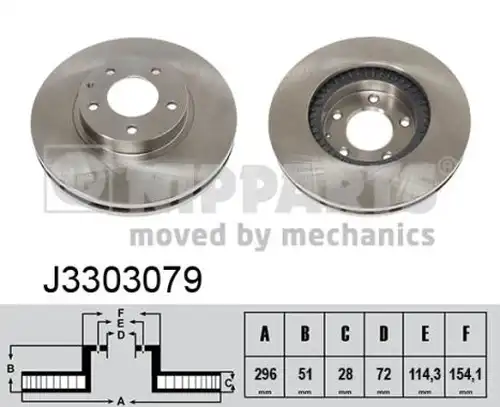 спирачен диск NIPPARTS J3303079