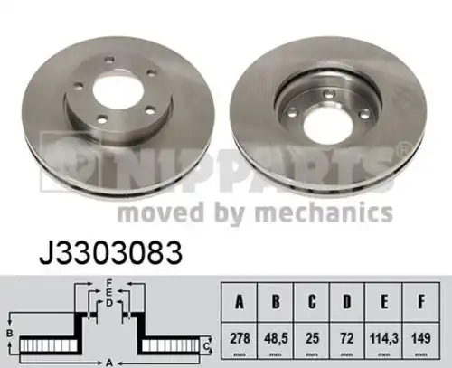 спирачен диск NIPPARTS J3303083