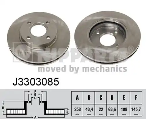 спирачен диск NIPPARTS J3303085