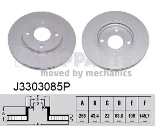 спирачен диск NIPPARTS J3303085P