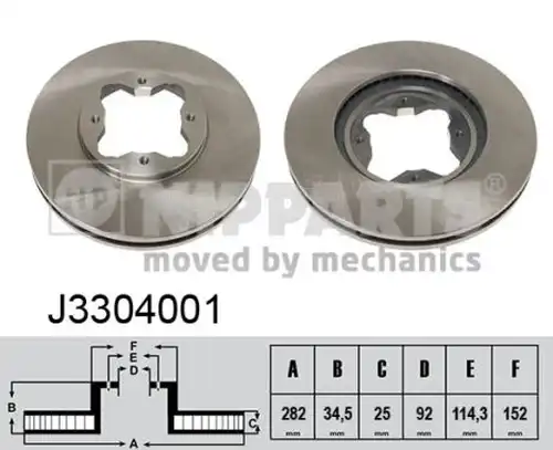 спирачен диск NIPPARTS J3304001