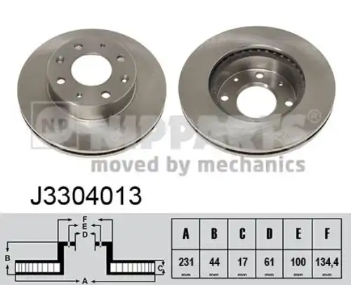 спирачен диск NIPPARTS J3304013