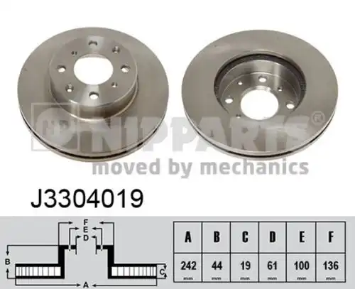 спирачен диск NIPPARTS J3304019