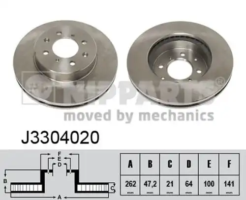 спирачен диск NIPPARTS J3304020