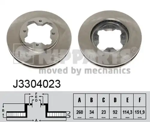 спирачен диск NIPPARTS J3304023