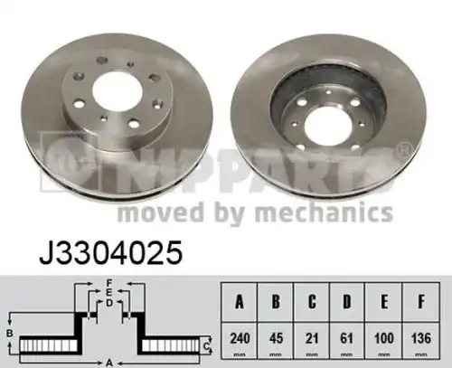 спирачен диск NIPPARTS J3304025