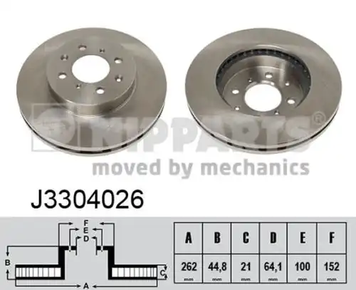 спирачен диск NIPPARTS J3304026