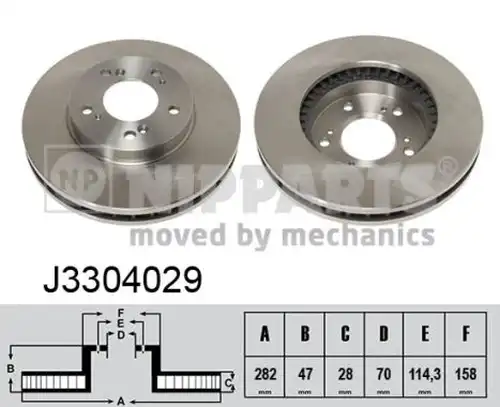 спирачен диск NIPPARTS J3304029