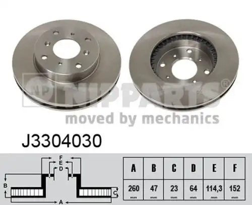 спирачен диск NIPPARTS J3304030