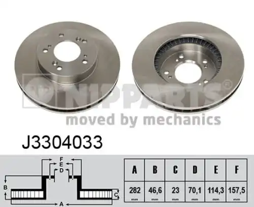 спирачен диск NIPPARTS J3304033