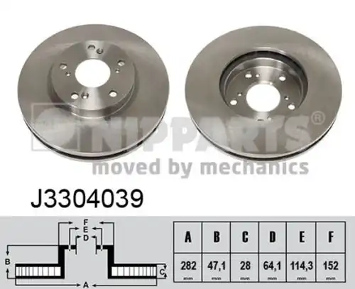 спирачен диск NIPPARTS J3304039