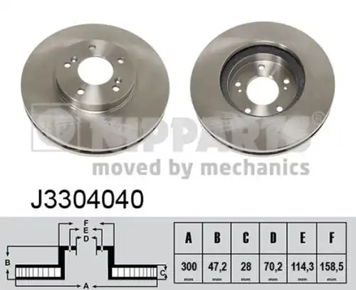 спирачен диск NIPPARTS J3304040