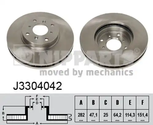 спирачен диск NIPPARTS J3304042