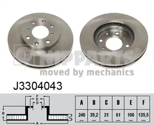 спирачен диск NIPPARTS J3304043