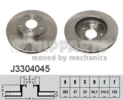 спирачен диск NIPPARTS J3304045