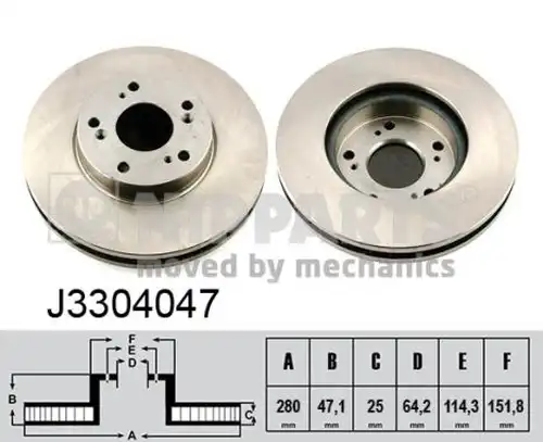 спирачен диск NIPPARTS J3304047