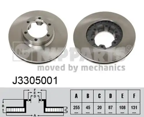 спирачен диск NIPPARTS J3305001