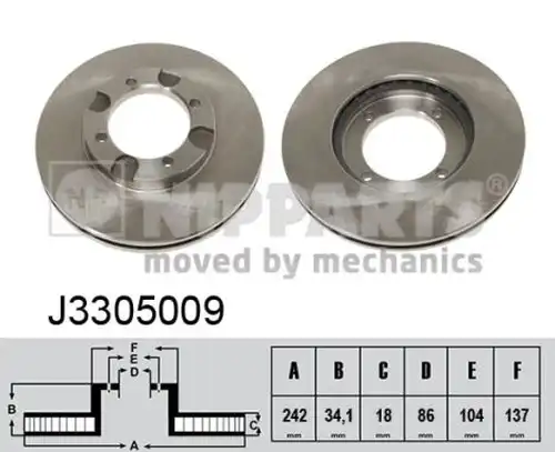 спирачен диск NIPPARTS J3305009