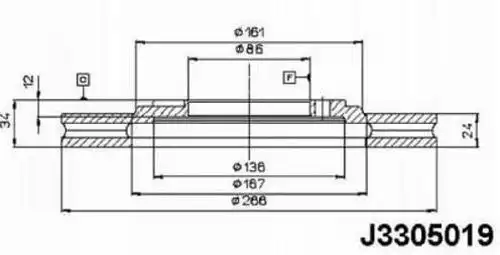 спирачен диск NIPPARTS J3305019