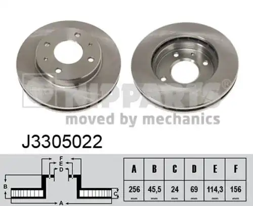 спирачен диск NIPPARTS J3305022