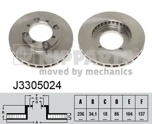 спирачен диск NIPPARTS J3305024