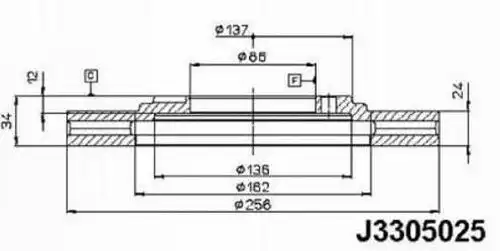 спирачен диск NIPPARTS J3305025