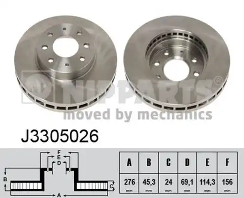 спирачен диск NIPPARTS J3305026