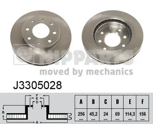 спирачен диск NIPPARTS J3305028