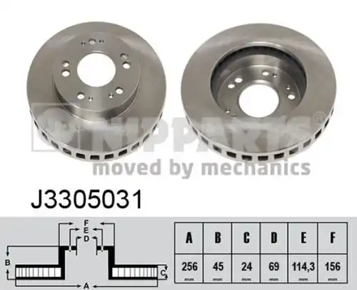 спирачен диск NIPPARTS J3305031