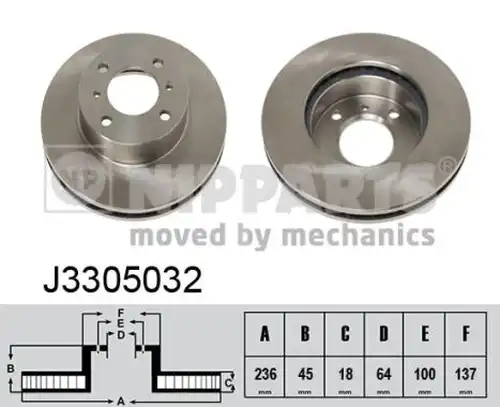 спирачен диск NIPPARTS J3305032