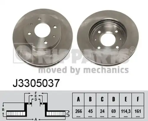 спирачен диск NIPPARTS J3305037