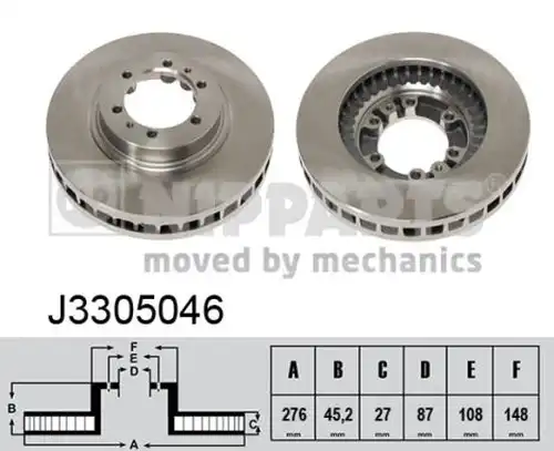 спирачен диск NIPPARTS J3305046